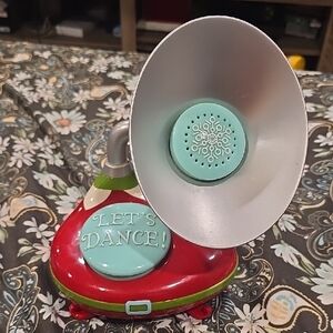 Red and Silver Decorative Gramophone Hallmark North Pole Dance Like An Elf